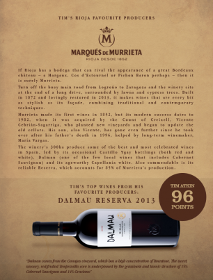 Dalmau is one of Tim Atkin MW’s Top Wines from his Favourite Producers!